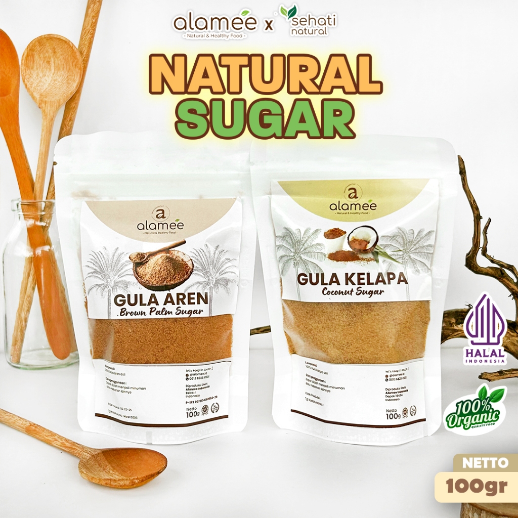 

ALAMEE Gula Semut Kelapa Aren Organik Asli Bubuk Coconut Sugar Premium Powder Natural Organik 100gr