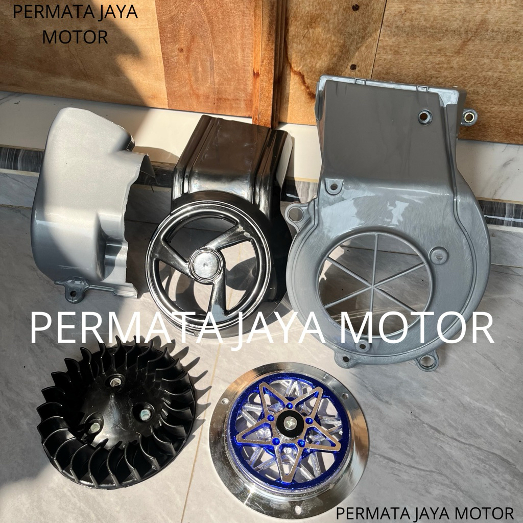 FULL SET COVER SET KIPAS DAN SPINER BINTANG BIRU FIZR FIZR cover tutup mesin set kipas + spiner bint