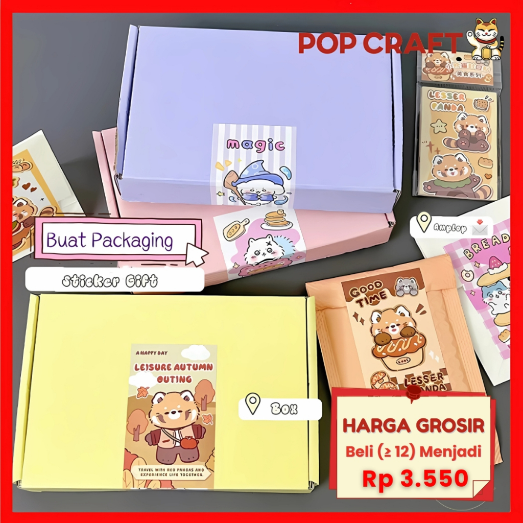 

PC Stiker Panjang Segel Packaging Box Stiker Packing Sticker Kemasan Karakter Lucu Capybara SP18