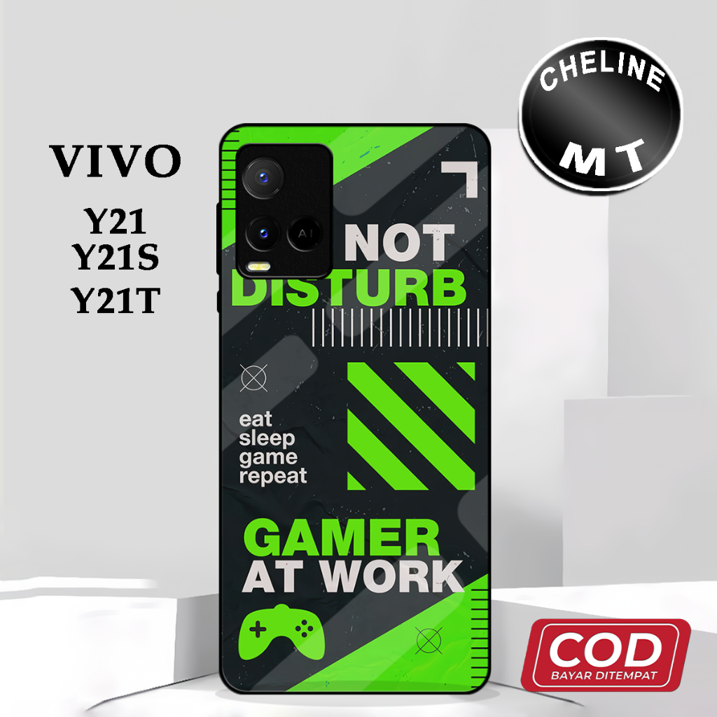 ( DD 30 ) Casing Sofcase Glossy Kilau Untuk vivo y21 y21s y21t Terbaru Motif Anime Simple Abstrak Ga
