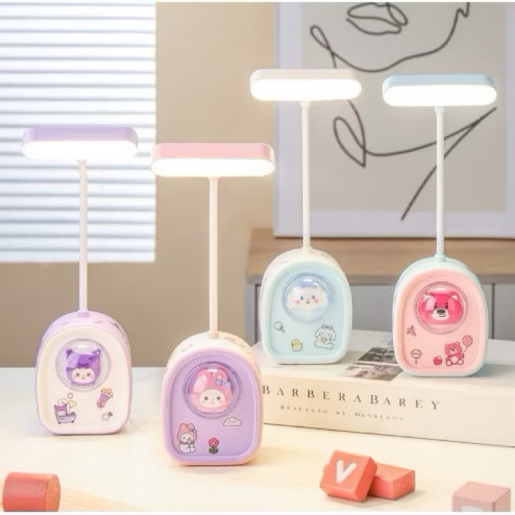

Lampu Belajar Sanrio kuromi Karakter + Pengasah pensil Free StikeR / Cartoon Pet Pencil Sharpener Lamp