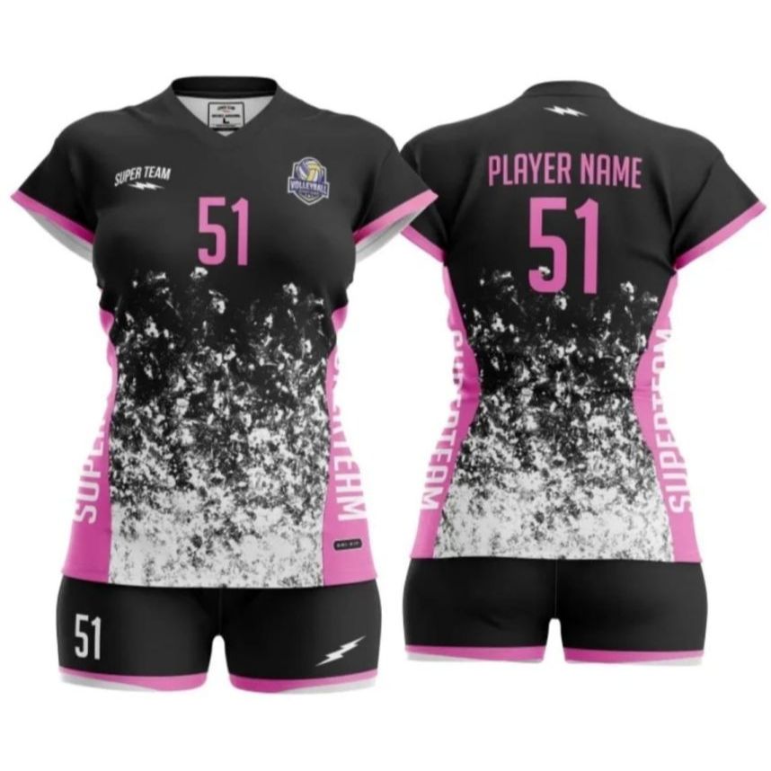 Setelan Kaos Jersey Voli Futsal Bola Cewek Perempuan Wanita Full Printing / Kaos Voli Wanita Full Pr