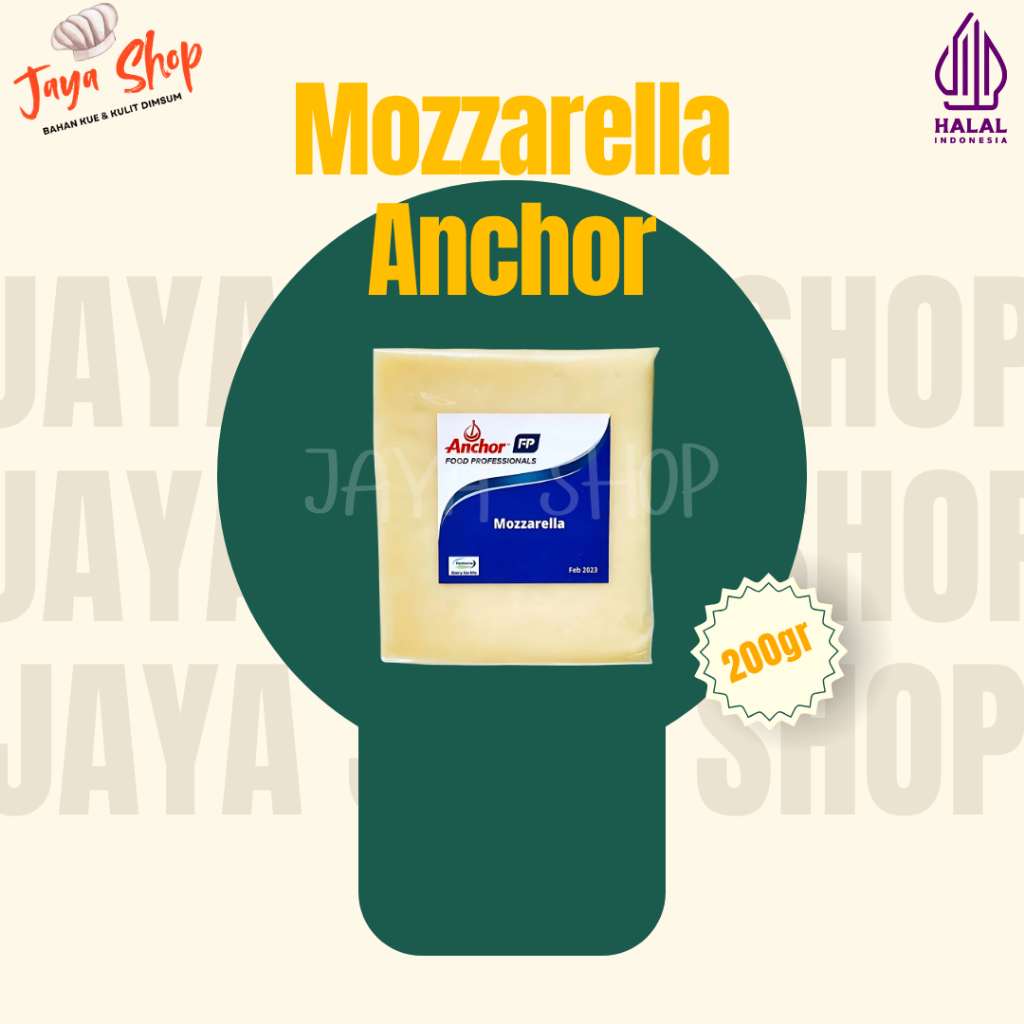 

JS | Keju Mozzarella Anchor Repack 200gr | Mozzarella | Leleh Sempurna