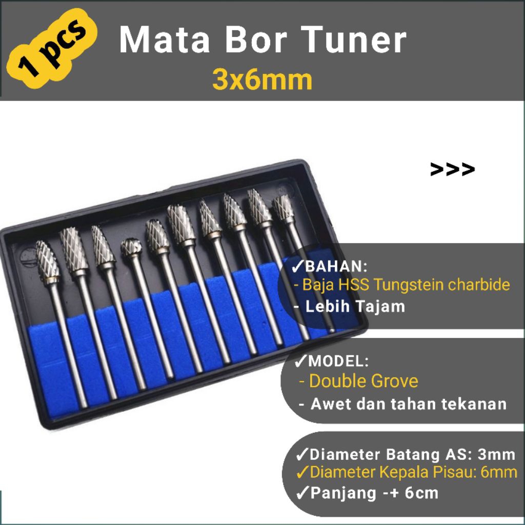 Mata bor tuner 3x6mm tuner porting mata gerinda tuner mata tuner porting tajam