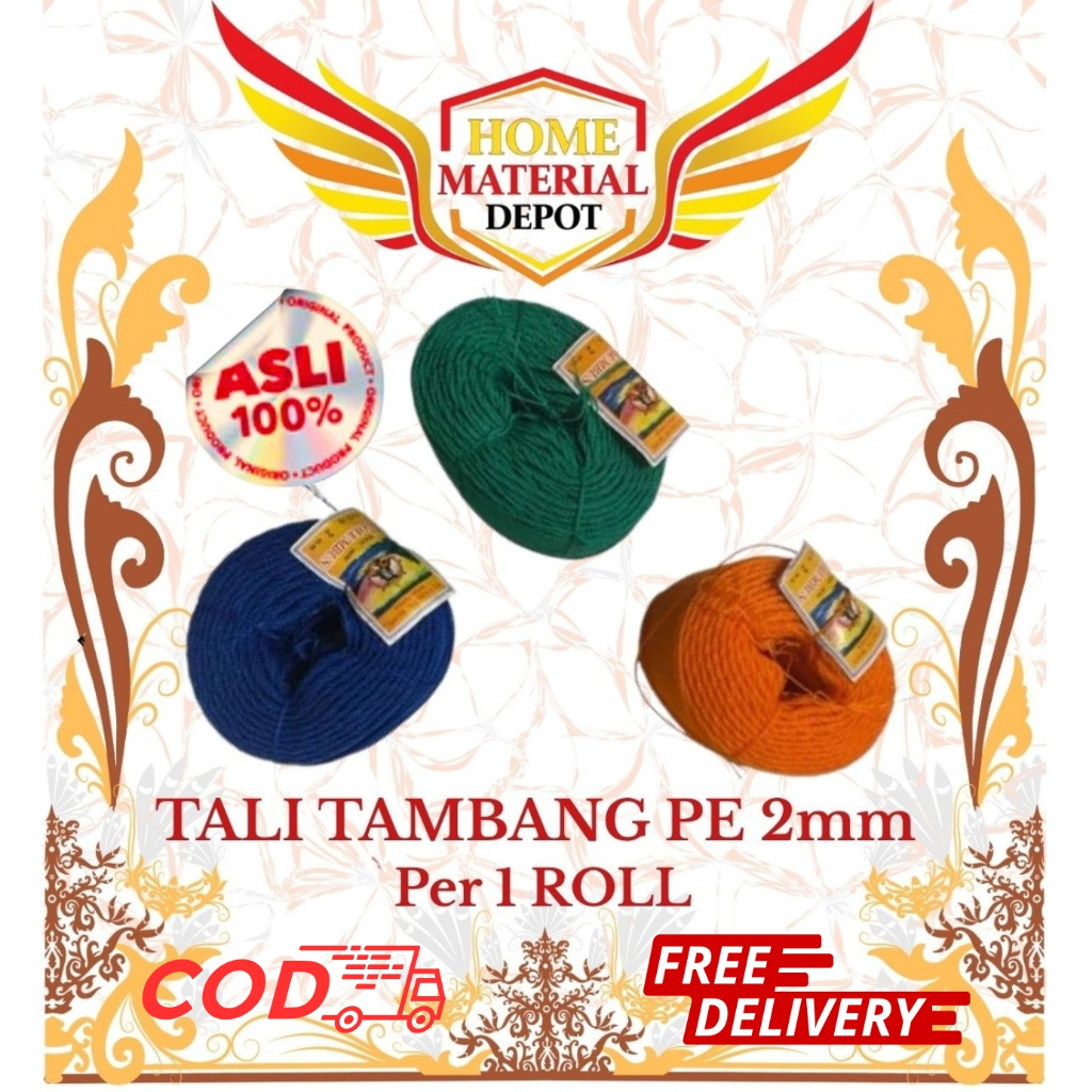 COLUMBUS Tali Tambang PE | Tali Tambang Plastik | Tali Tambang Kecil 2mm 2,5mm 3mm.