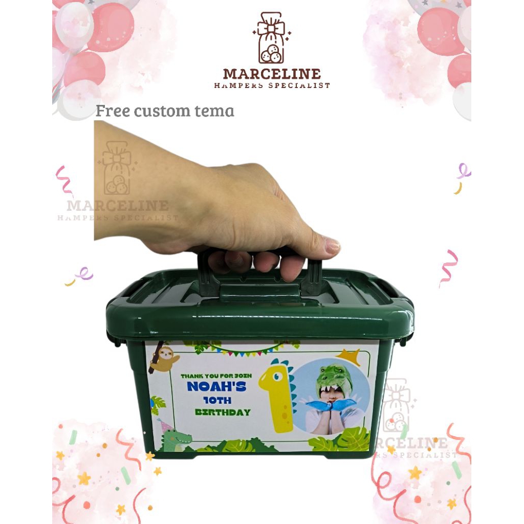 

Kotak hampers kosong. Tanpa isian snack. hampers kotak ultah ulangtahun anak, free design tema.