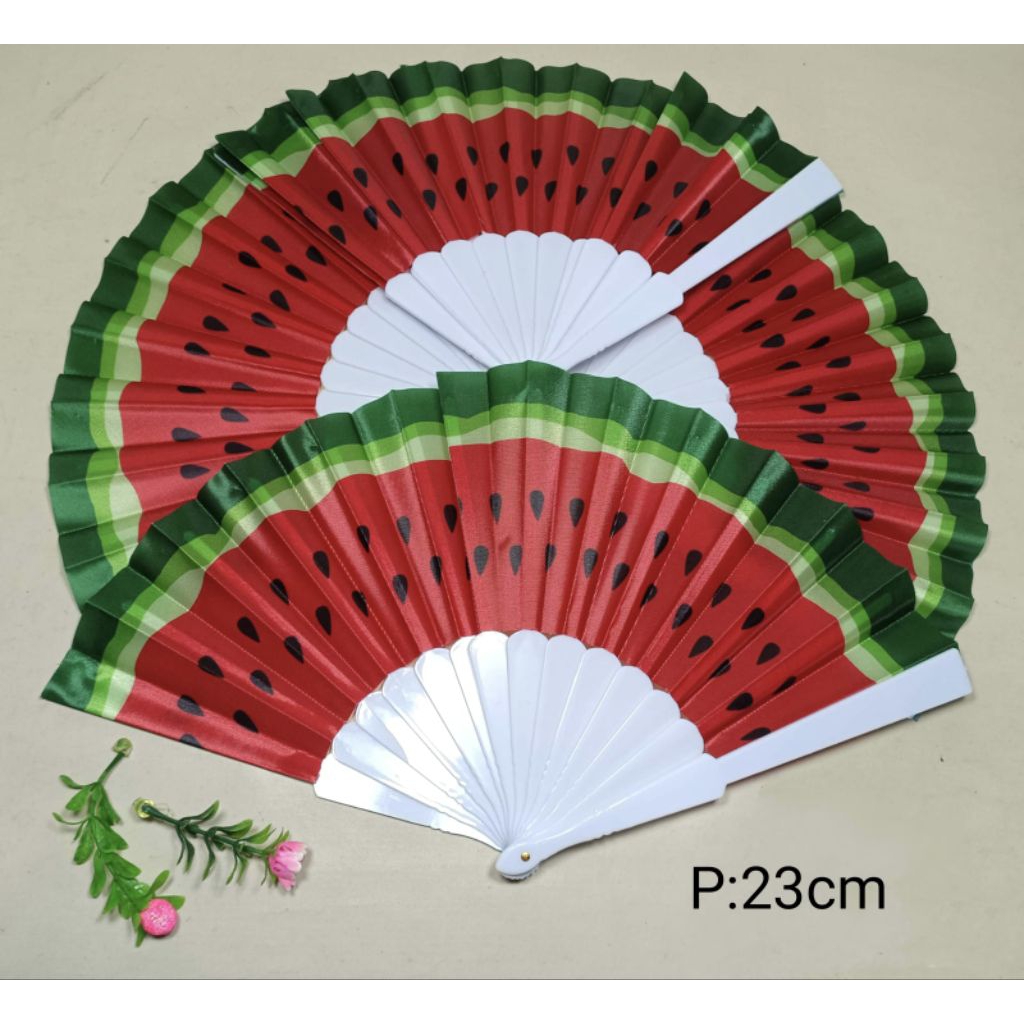 Kipas Lipat|Kipas Manual|Kipas Motif Semangka|Kipas Tangan