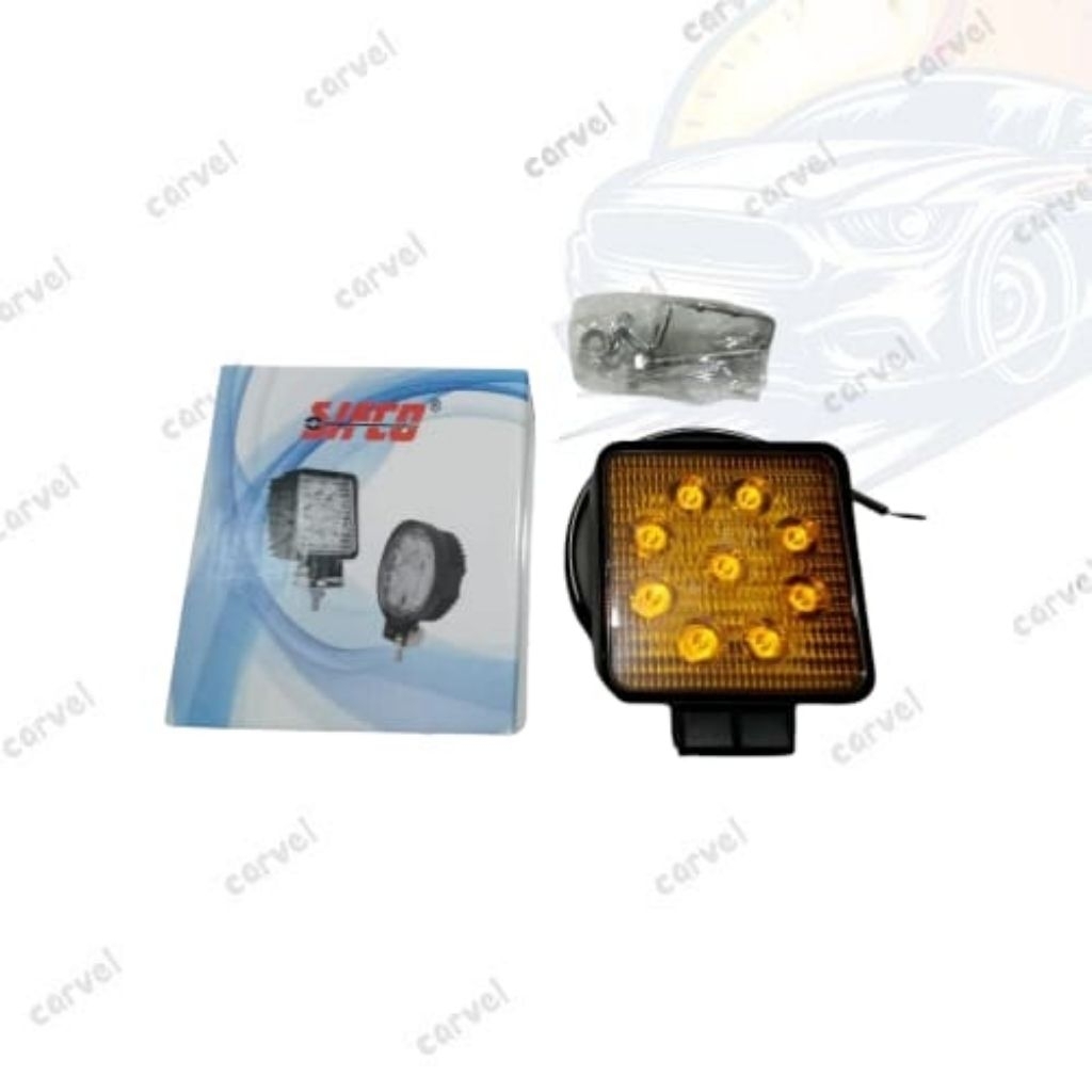 Baja Laser Sifco LED 9 LED Kotak Tebal Kuning