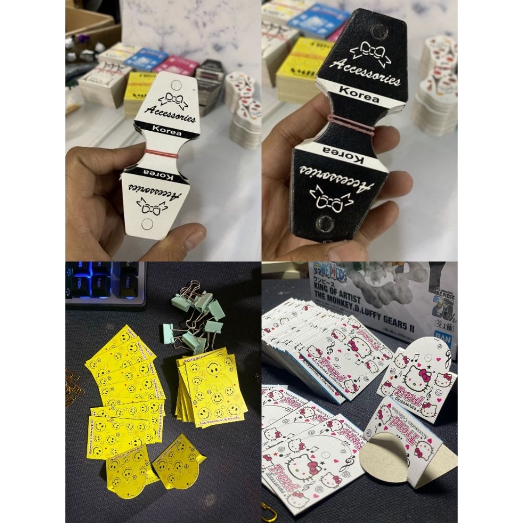

100 Lembar Hang Tag Acc Kertas Penjepit Accesories Nama Brand Logo Kalung Panjang Aksesories