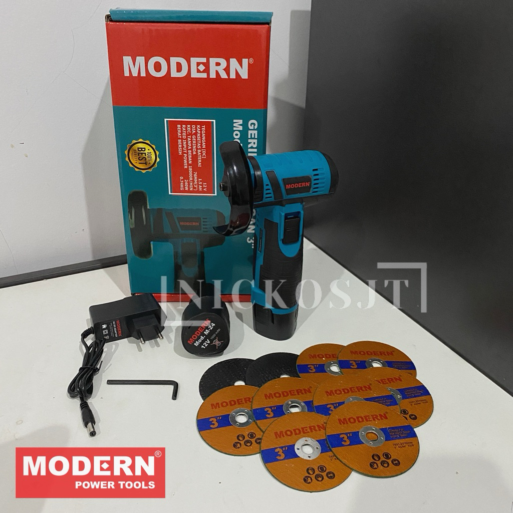 Grenda Gerinda Baterai Cas 12v Cordless Mini 3in 3” Gurinda Grinda Angle Grinder Modern M24 M 24