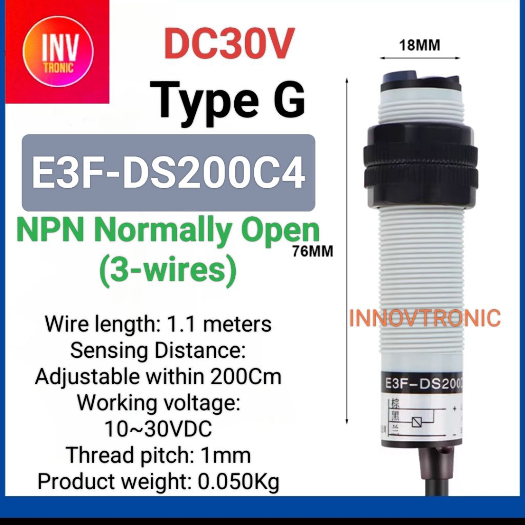 E3F-DS30C2 E3F-DS30C4 E3F-DS100C4 E3F-DS200C4 E3F-DS30B4 E3F-DS30Y1 E3F-DS30Y2 Infrared Infra Red Ph