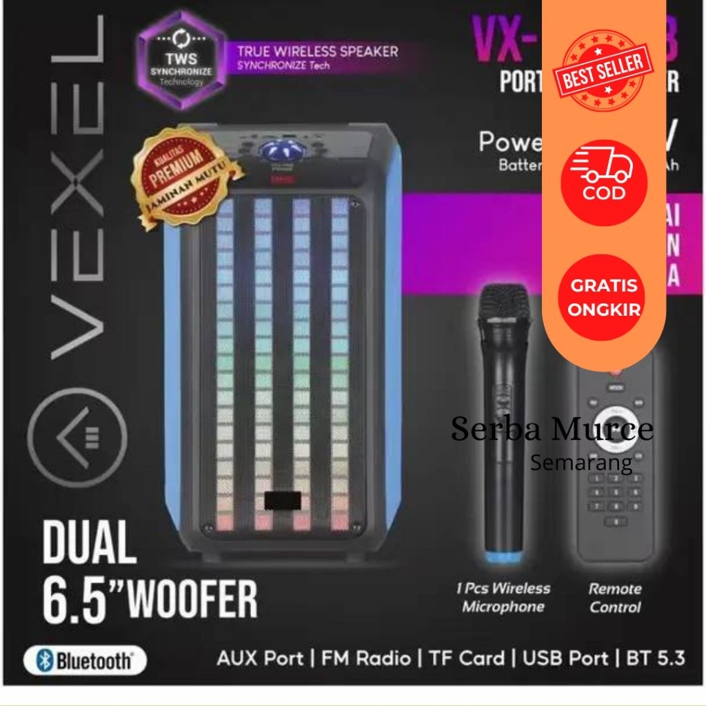 Speaker Portable Vixel VX-1412B/ Speaker/ Speaker Wireless/ Speaker Aktif/ Speaker Murah/ Speaker Ba
