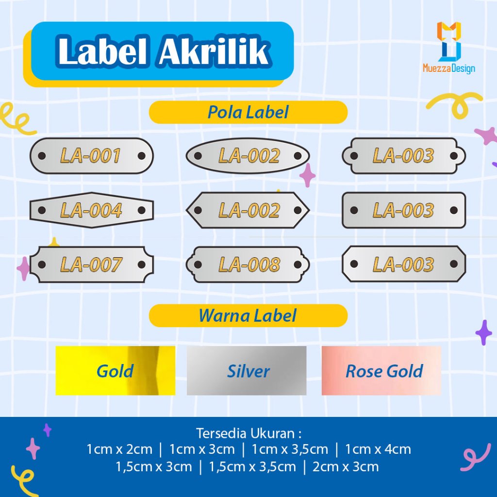 

Label Akrilik Hijab/Baju/Celana Bisa Custom Brand Usaha - Free Desain