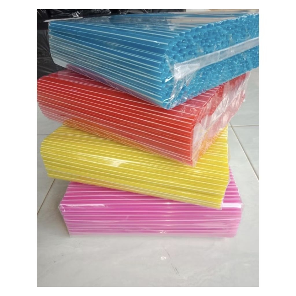 Sedotan Lurik Sedotan Plastik Bening isi 400batang