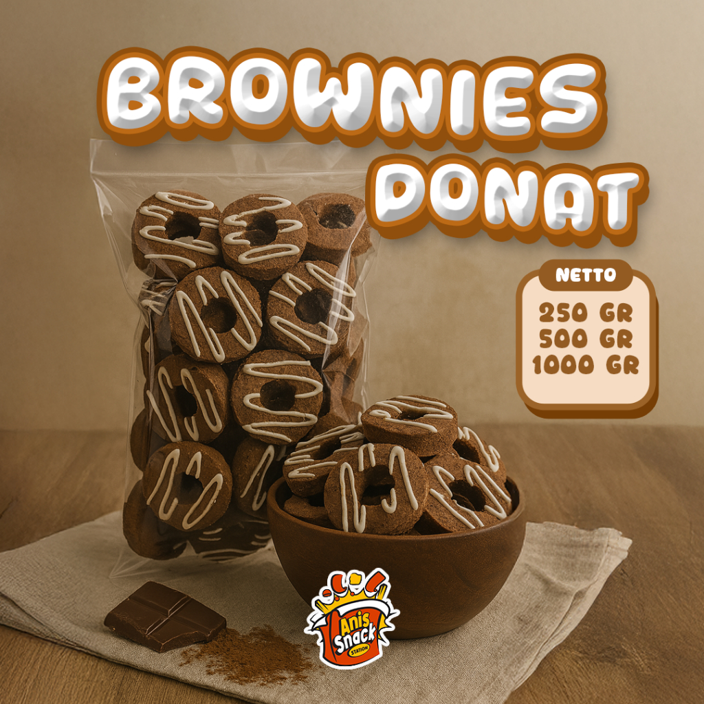 

Roti Donat Kering / Brownies Donat / Brownies Kering Rasa Coklat Bentuk Donat