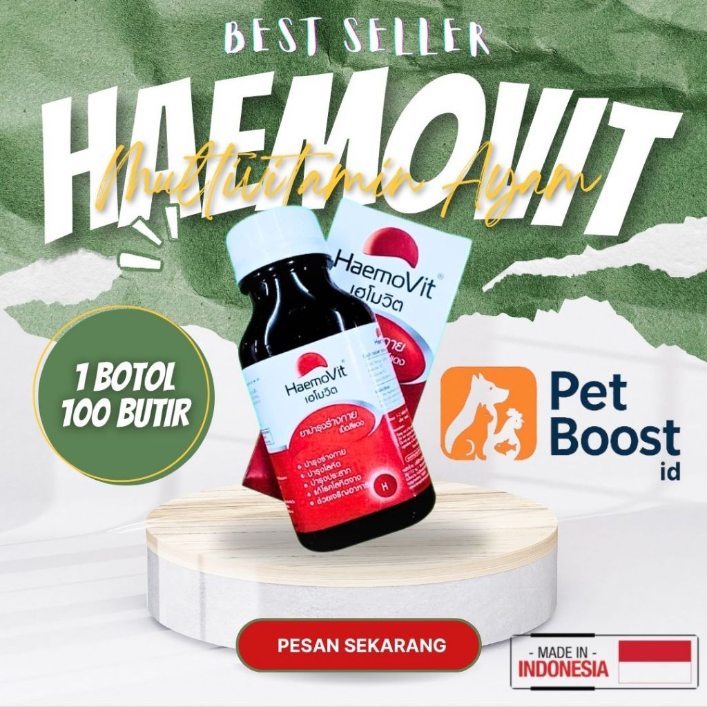 HAEMOVIT VITAMIN AYAM ADUAN ORIGINAL isi 100 BUTIR IMPORT THAILAND UNTUK ANEMIA