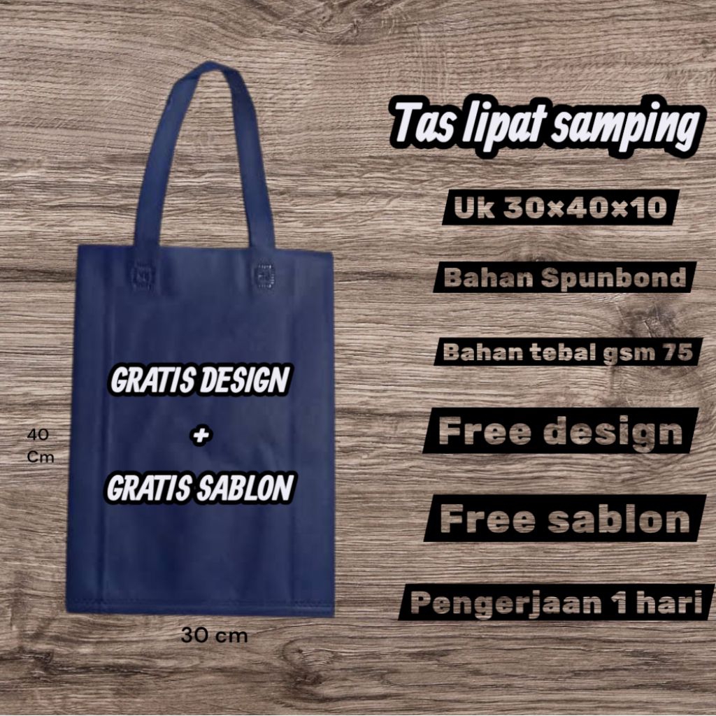 

TAS SPUNBOND CUSTOM 30×40×8 tas godiebag custom / TAS SOUVENIR GODIEBAG CUSTOM
