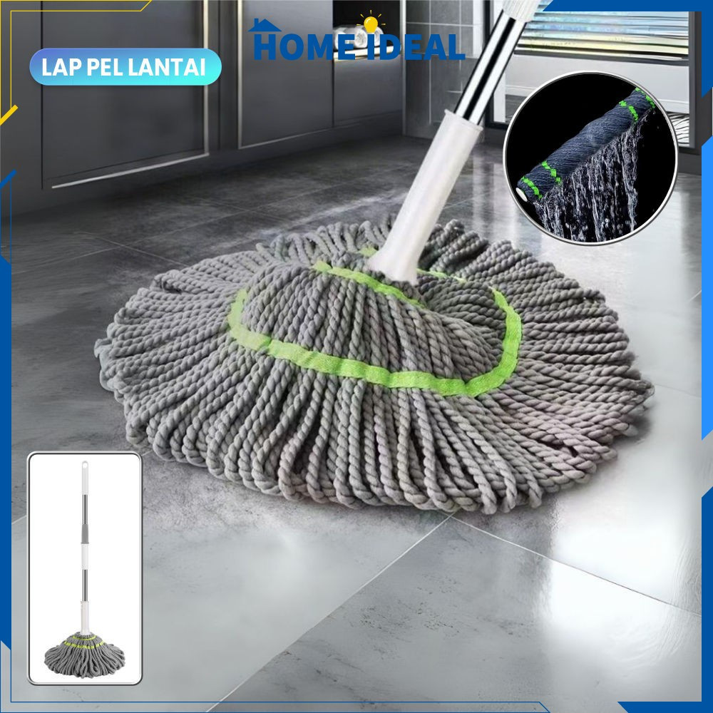 NEW Alat Pel Lantai Microfiber Tarik Peras Otomatis Tanpa Peras Tangan / Alat Pengepel Lantai