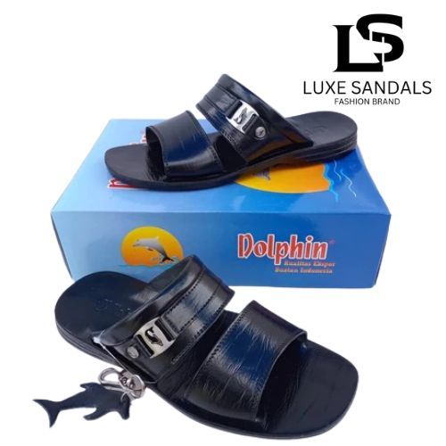 Sandal Kulit Pria Original 100% Kulit Asli Sandal Dolphin B02 Berkualitas Yang Nyaman Dipakai Sehari