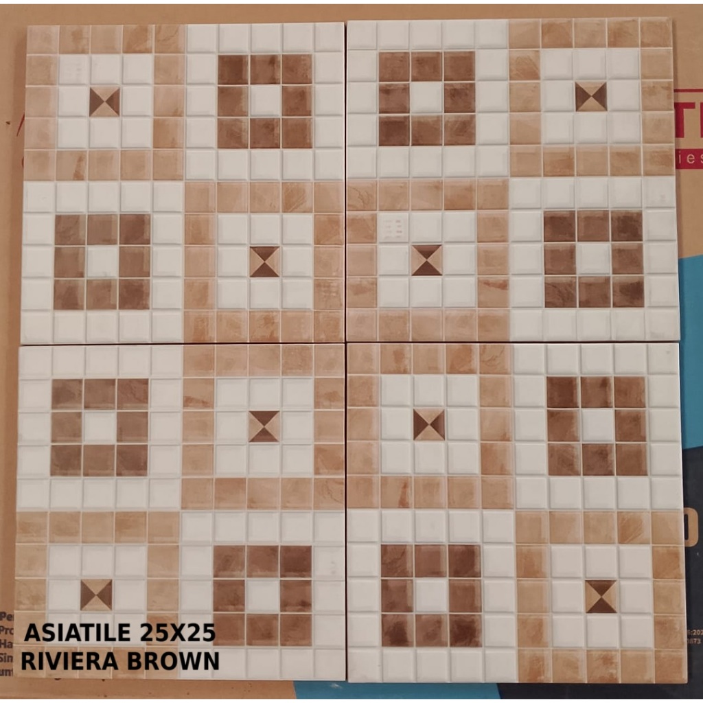 KERAMIK ASIA TILE 25x25 RIVIERA BROWN BLUE keramik lantai keramik lantai kamar mandi keramik lantai 