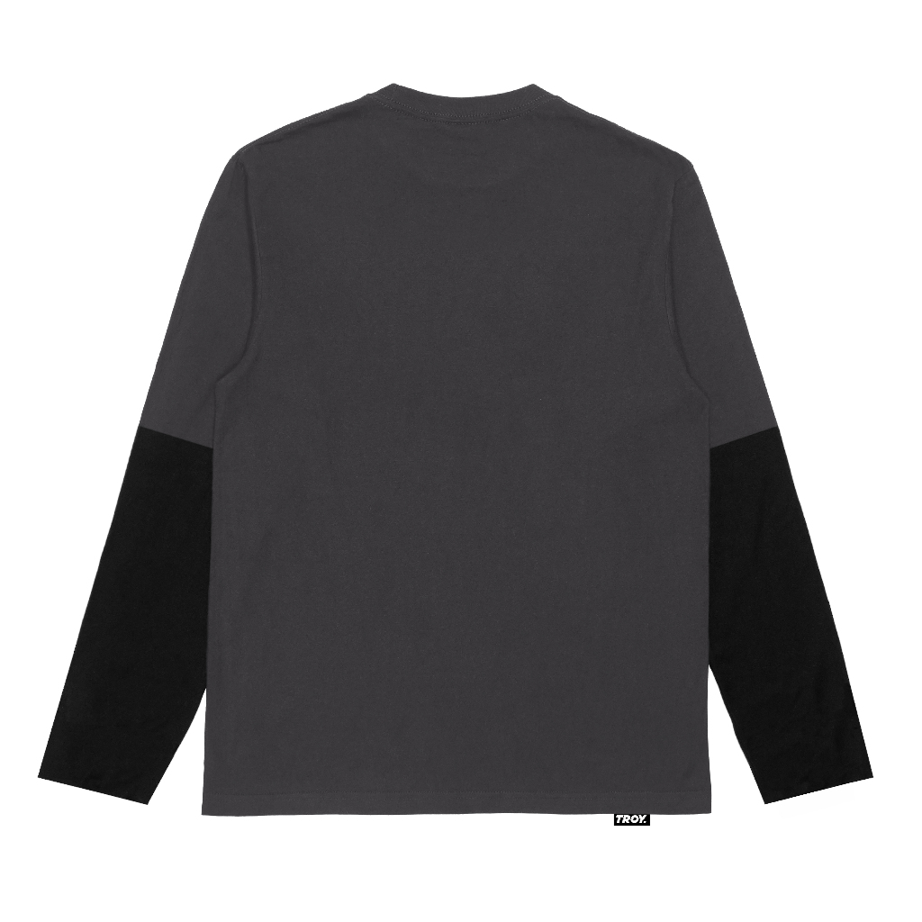 Troy Company Double Sleeve Double Layer Vintage Longsleeve Dark Grey Wild Life DS 3233