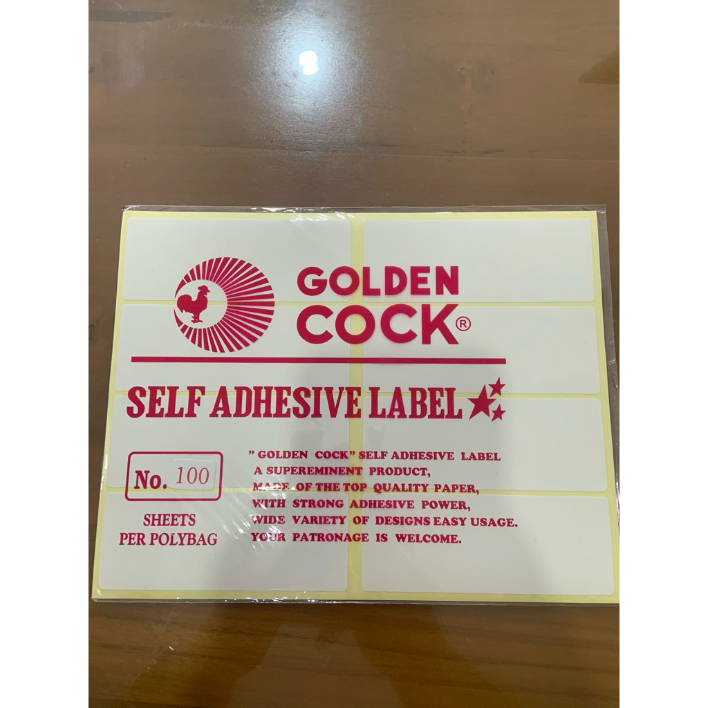 

GOLDEN COCK Label No. 100 - Self Adhesive Label 100 - Sticker