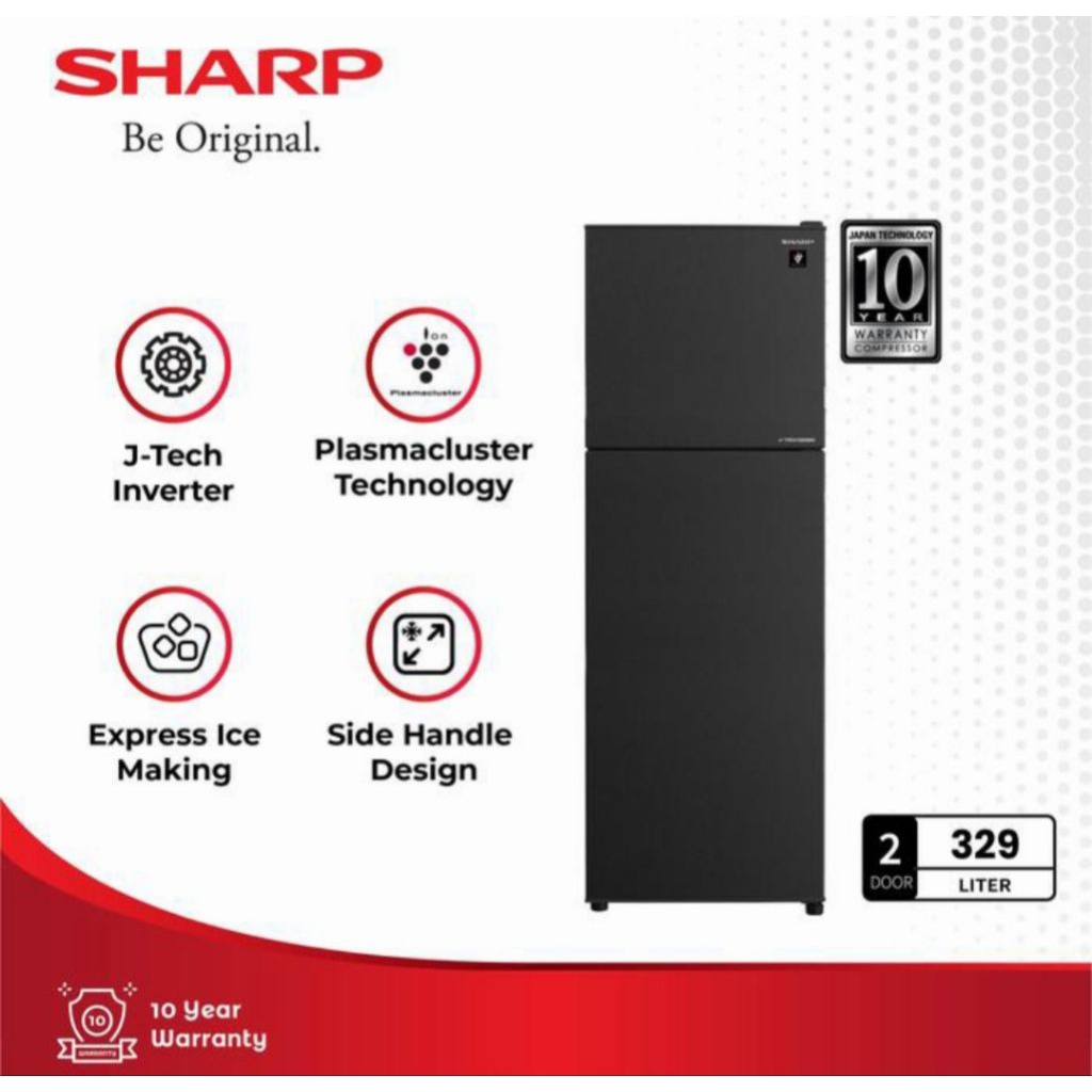 KULKAS SHARP 2 PINTU SJ456SI-GK J-TECH INVERTER KULKAS SHARP 2PINTU SJ-456SIGK