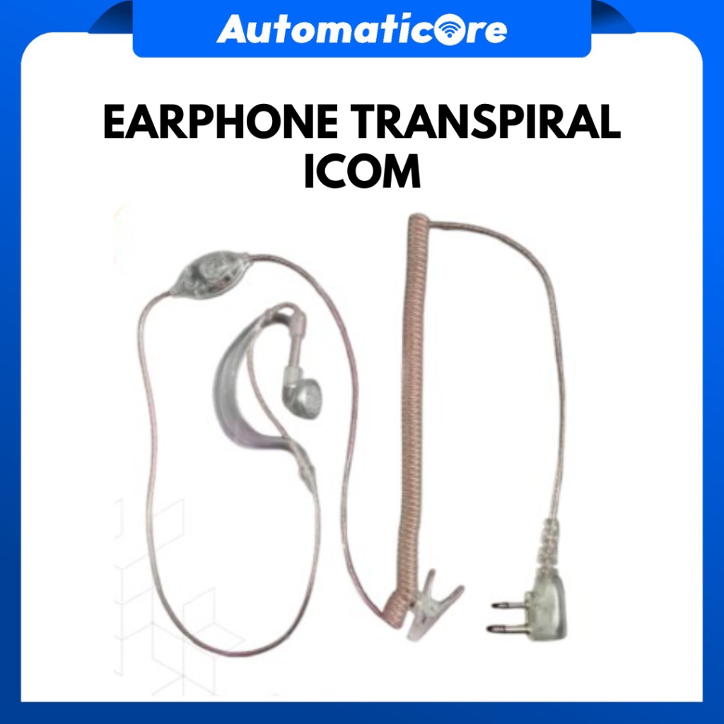 Earphone Ht  Icom Spiral Transparan Aksesoris Ht