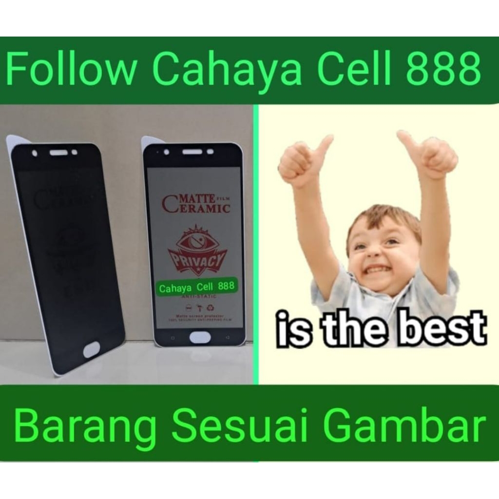Anti Gores Spy Ceramic Tipe Hp Oppo A57 Lama Tahun 2016 ( Cahaya Cell 888 ) Pelindung Layar Handphon