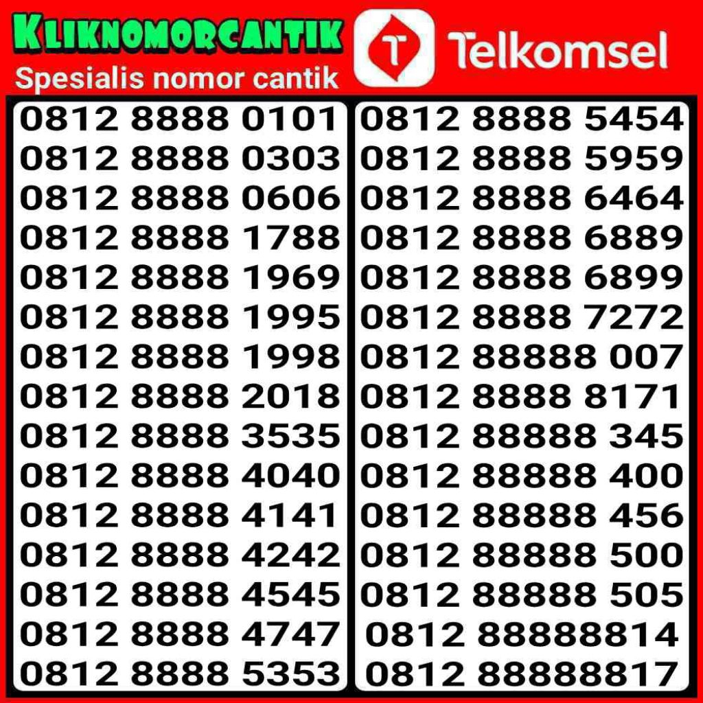 nomor cantik Simpati 4G&5G kartu perdana Telkomsel Simpati 8888 A.17
