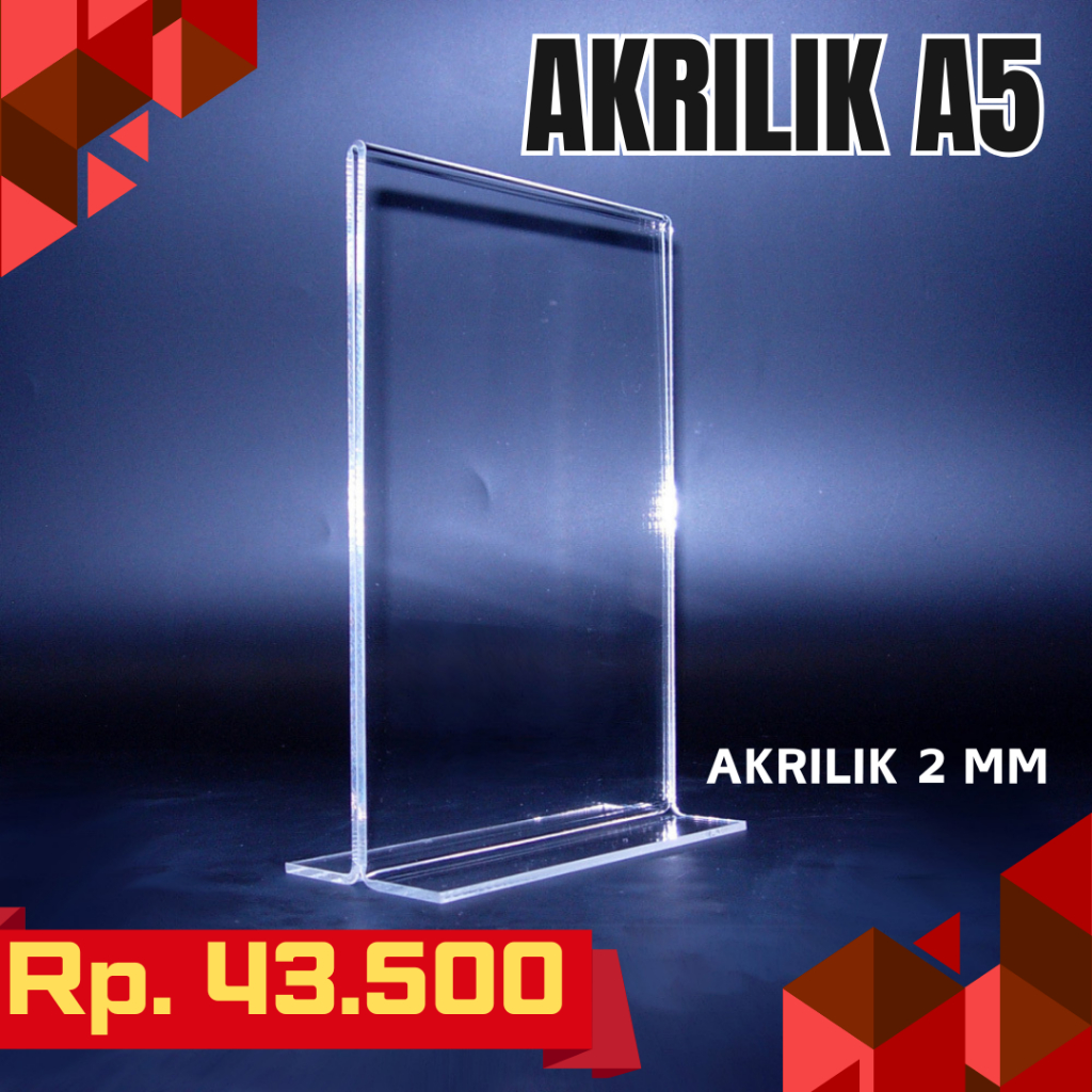 

Akrilik Tempat Brosur Ukuran A5 Tebal 2 mm | Stand QRIS