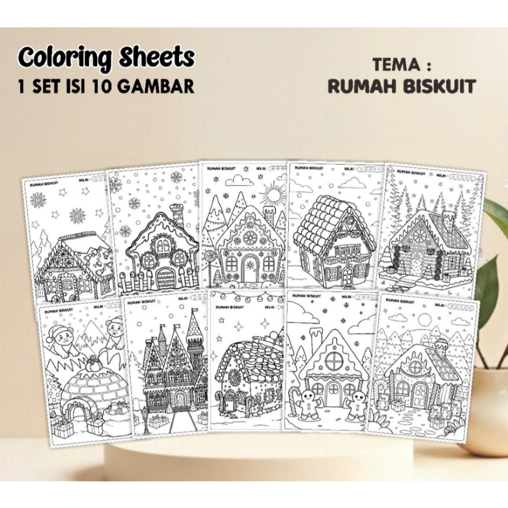 

(A4) KERTAS MEWARNAI ANAK - COLORING SHEETS SERIES 2 TEMA RUMAH- LEMBAR MEWARNAI ANAK PAUD/TK/SD