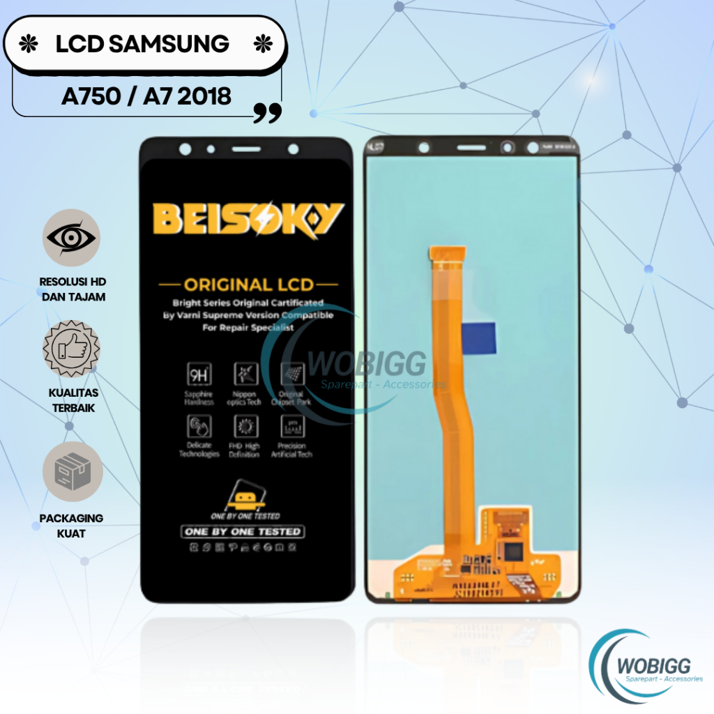 LCD TOUCHSCREEN SAMSUNG GALAXY A7 2018 / A750 FULLSET COMPLETE ORIGINAL NEW SPAREPART HP