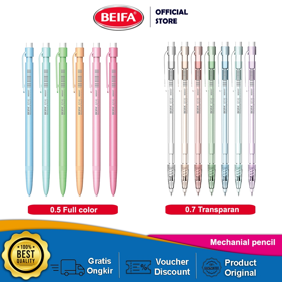 

Beifa Pensil Mekanik Mechanical Pencil 0,5 / 0,7 Pensil Lucu MB007