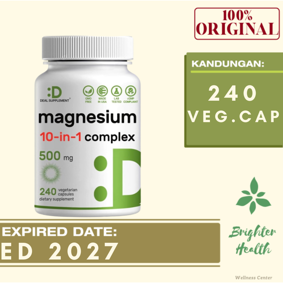 Deal Supplement Magnesium 10 - in - 1 Complex 500 mg - 240 Capsules