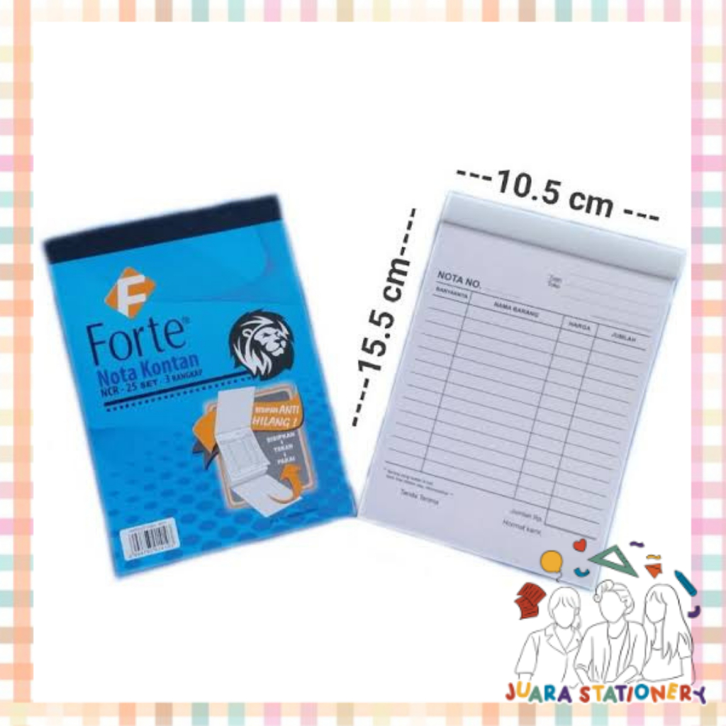 (641) Nota 3 Ply Kecil Forte 3 Ply / Nota Kecil 3 Ply Nota Rangkap 3 Nota Kecil