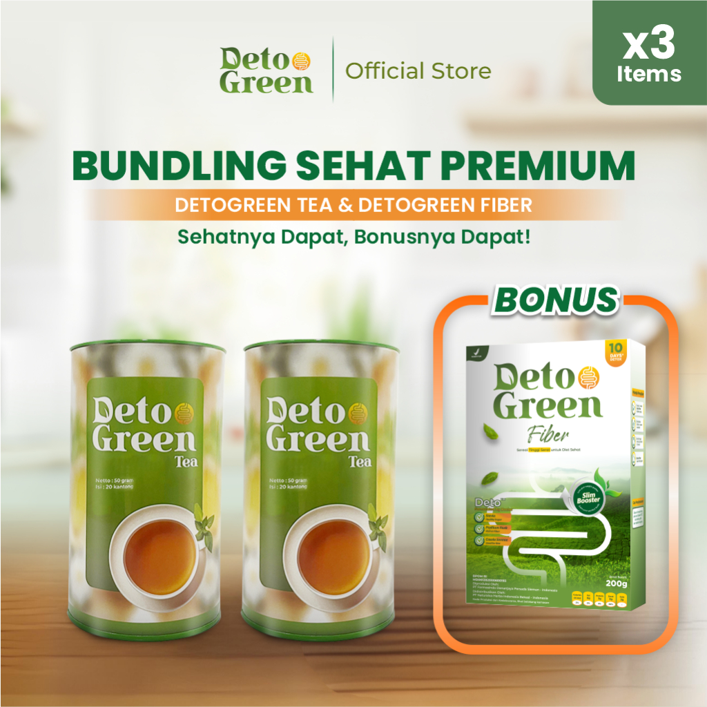 

Bundling 2 Detogreen Tea, BONUS Detogreen Fiber Membantu Detoks Usus Lebih Maksimal