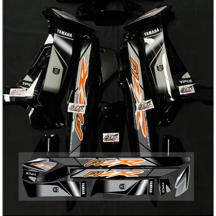 STRIPING FIZR MALAYSIA HITAM OREN STIKER FIZ R CUSTOM