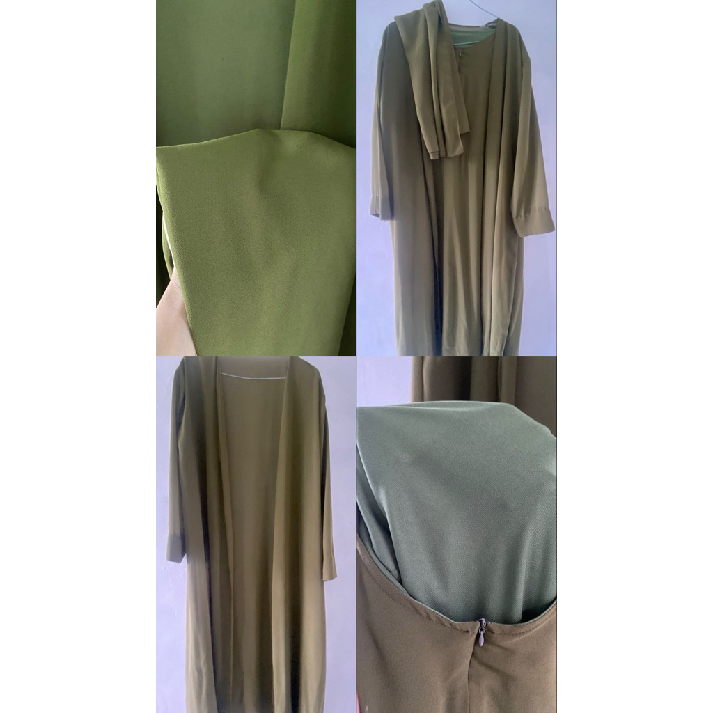 Gamis / Abaya one set (Pashmina & Outer)