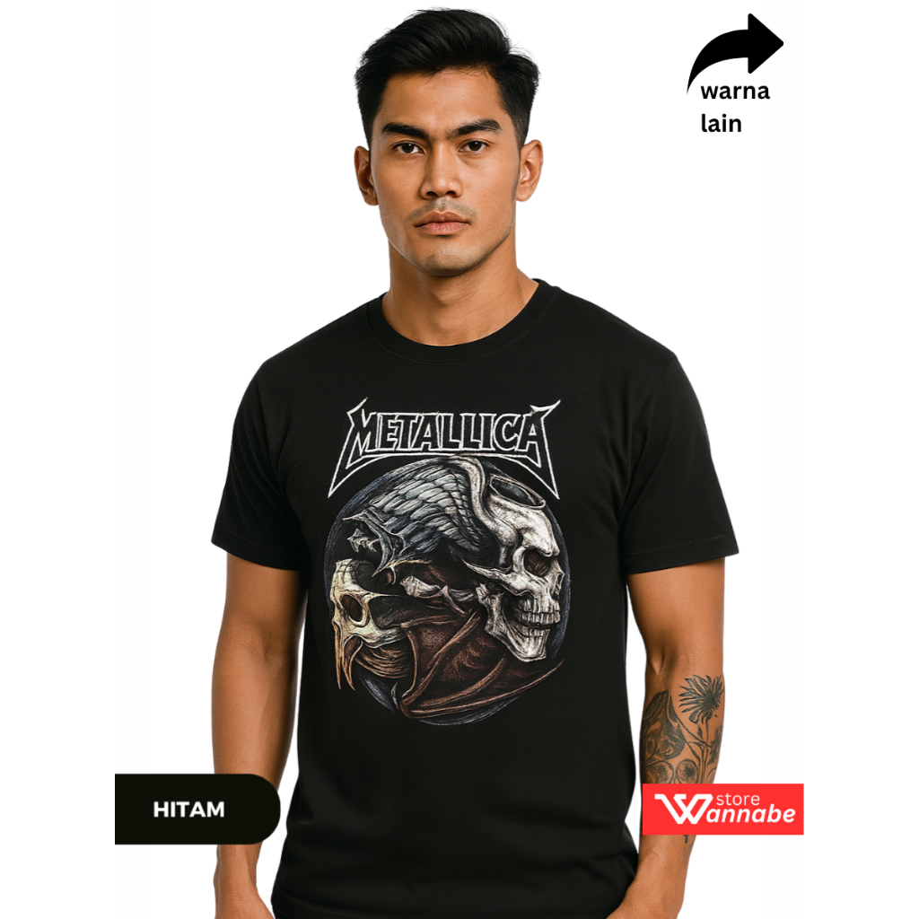 Kaos Band METALLICA Dewasa S–7XL Big Size Jumbo & Anak XS–XL | Baju Musik Metal Couple Keluarga Katu