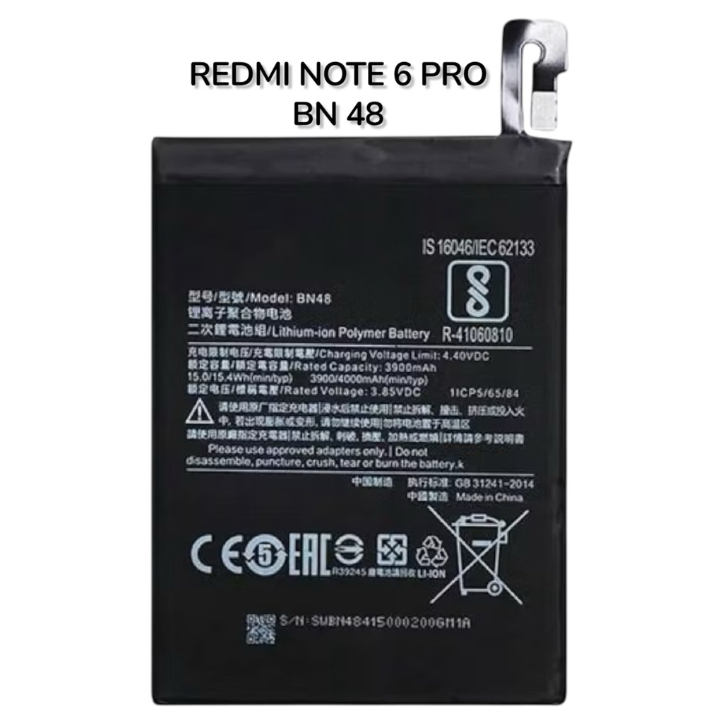 Baterai Xiomi Redmi BN-48 BN48 Xiomi Redmi Note 6 pro baterai battery BN48 Original