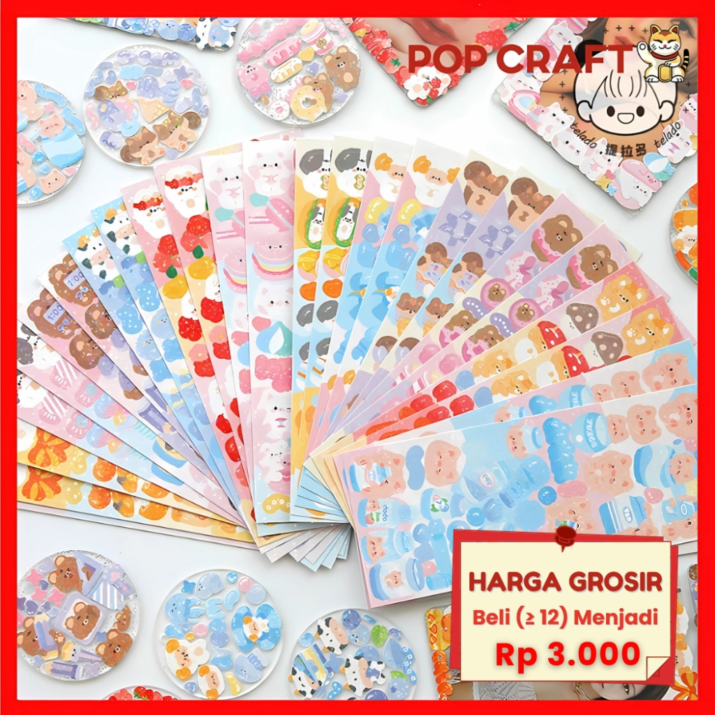 

PC Stiker Dekor DIY Stiker Lucu Jurnaling Photocard Kpop / Gantungan Kunci Casing Hp Aesthetic TLD64