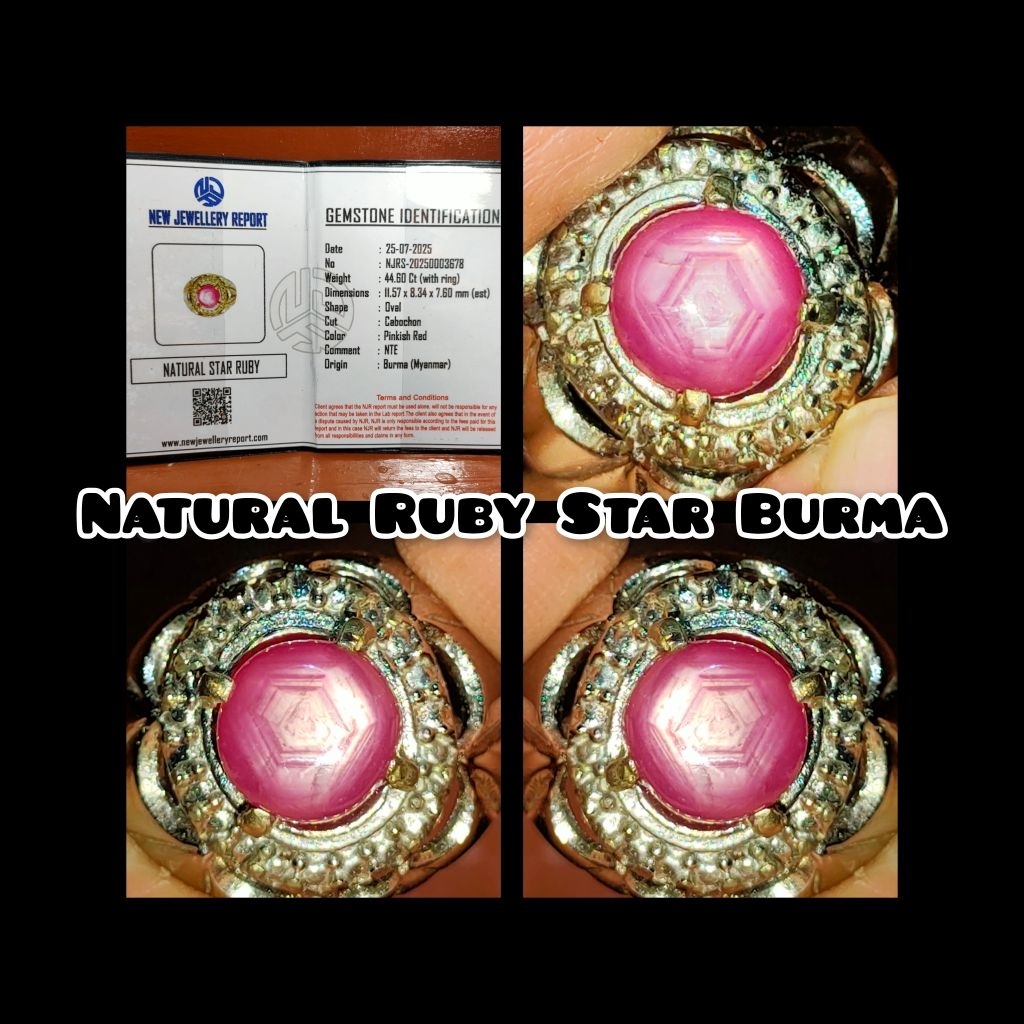 permata Ruby Star Burma asli Myanmar ( NTE YA )