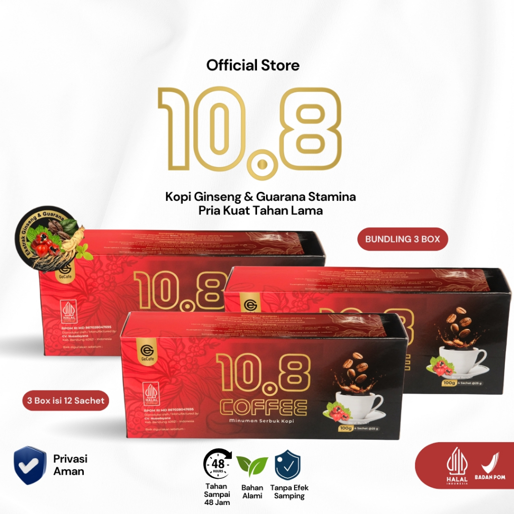 Bintang.Craft 10.8 - Kopi Ginseng Korea & Guarana Stamina Pria Tahan Lama Herbal - Bundling 3 Box