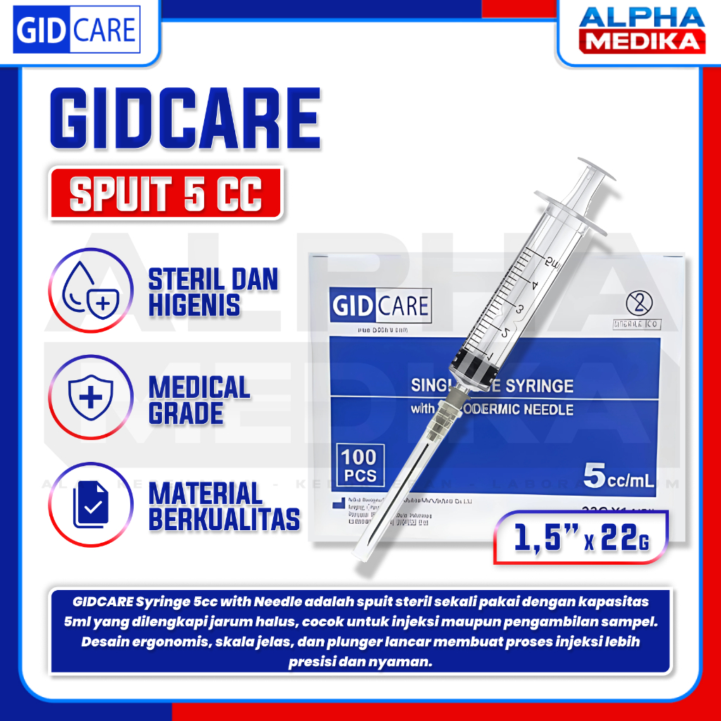 GIDCARE - Spuit 5cc Gidcare "BOX" / Spuit 5ml Gidcare / Syringe