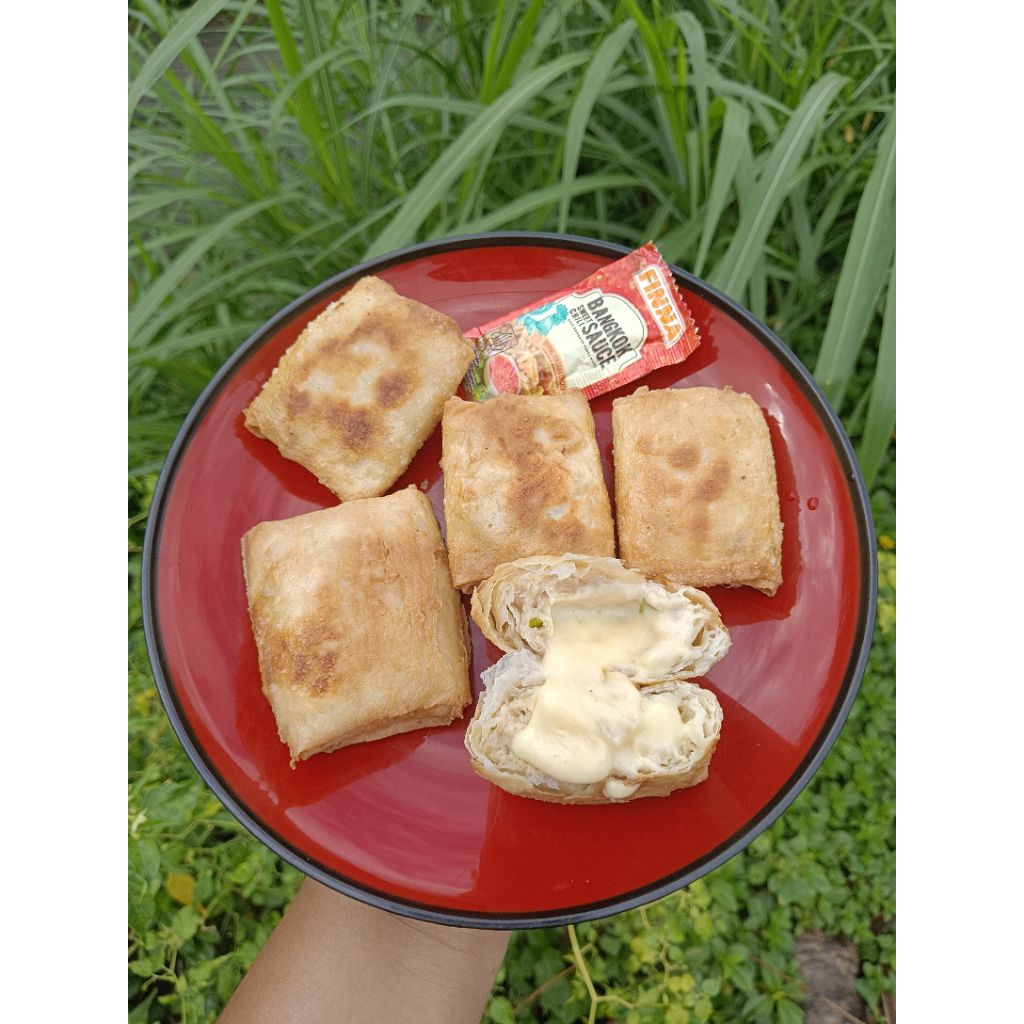 

Dimsum goreng keju lumer isi 5pcs+ saos bangkok & chilioil