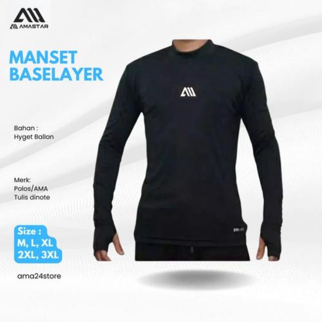 BAJU MANSET BASELAYER HITAM MURAH DALEMAN SPORT