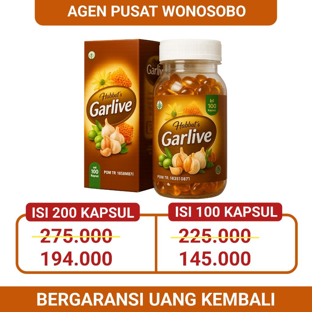 GARLIVE Habbatussauda Extra Garlic Oil – Minyak Herbal Bawang Putih Hitam & Jinten Hitam | Suplemen 