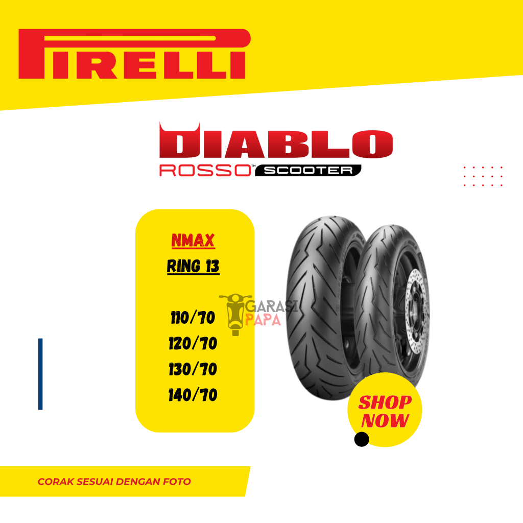 Ban Motor Tubeless Pirelli Diablo Rosso Scooter Nmax Soft Compound