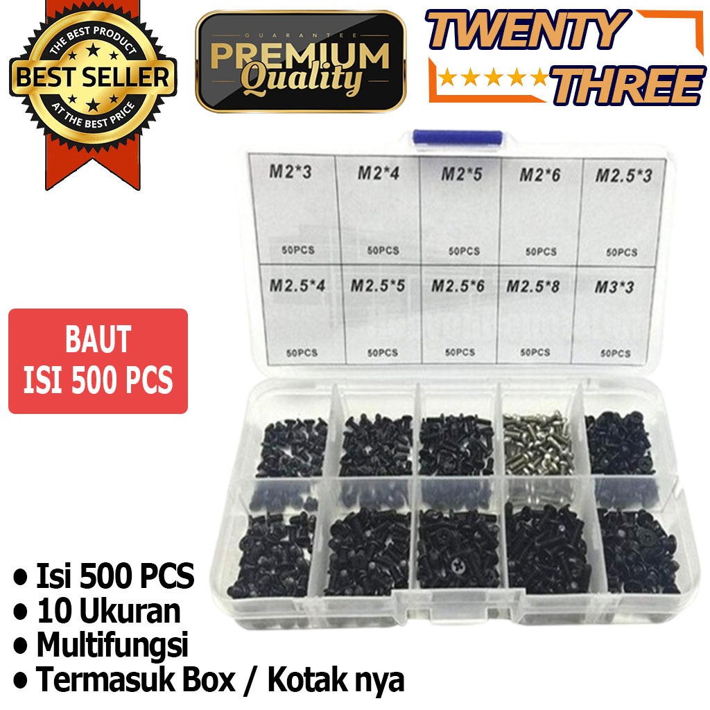 Baut Laptop Notebook 500pcs Set kit Screw Netbook Komputer Asus MSI HP Dell Acer 500 pcs Multifungsi